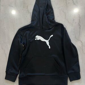 Puma Kids Black Hoodie with White Logo